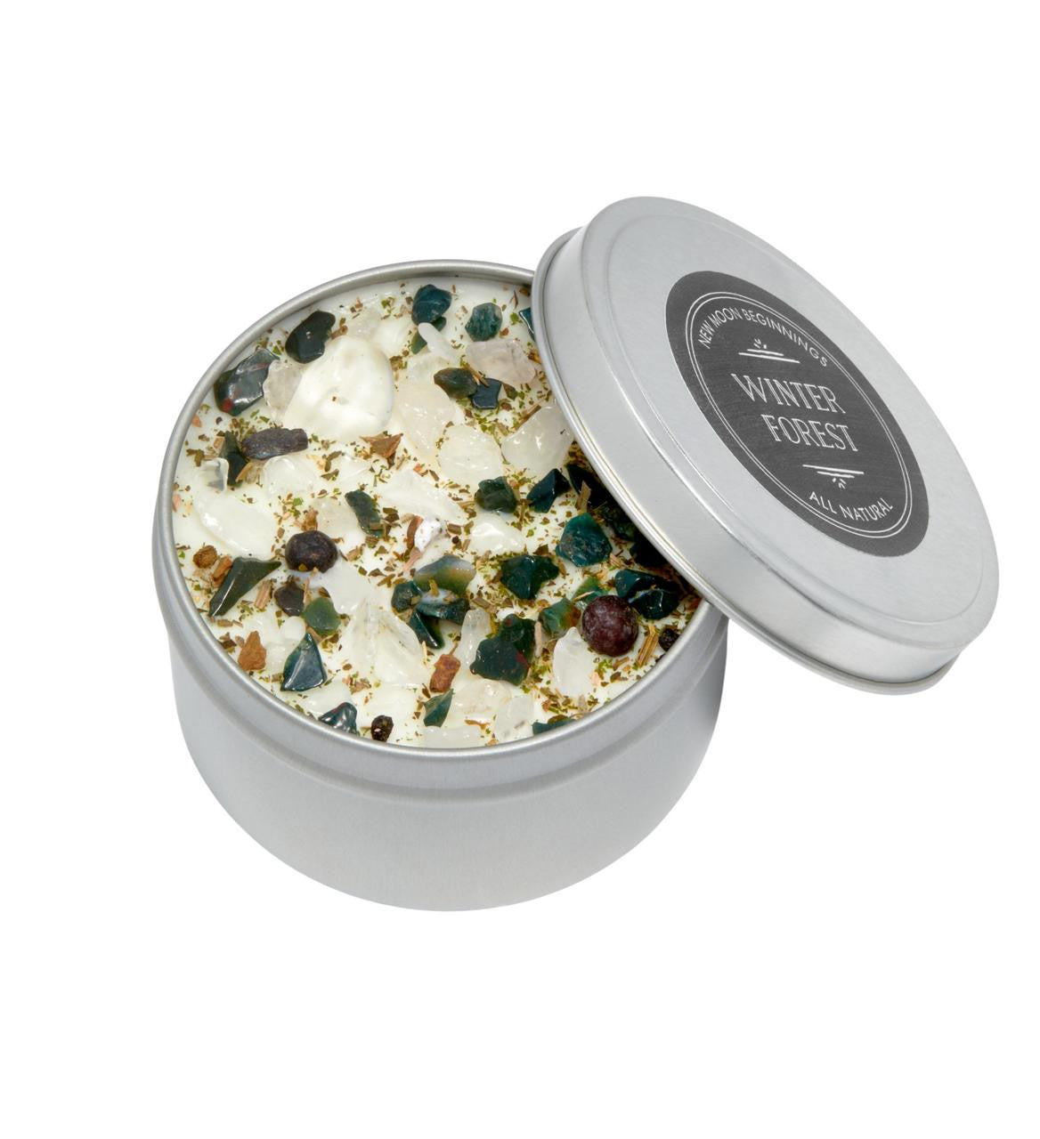 Winter Forest Crystal Candle