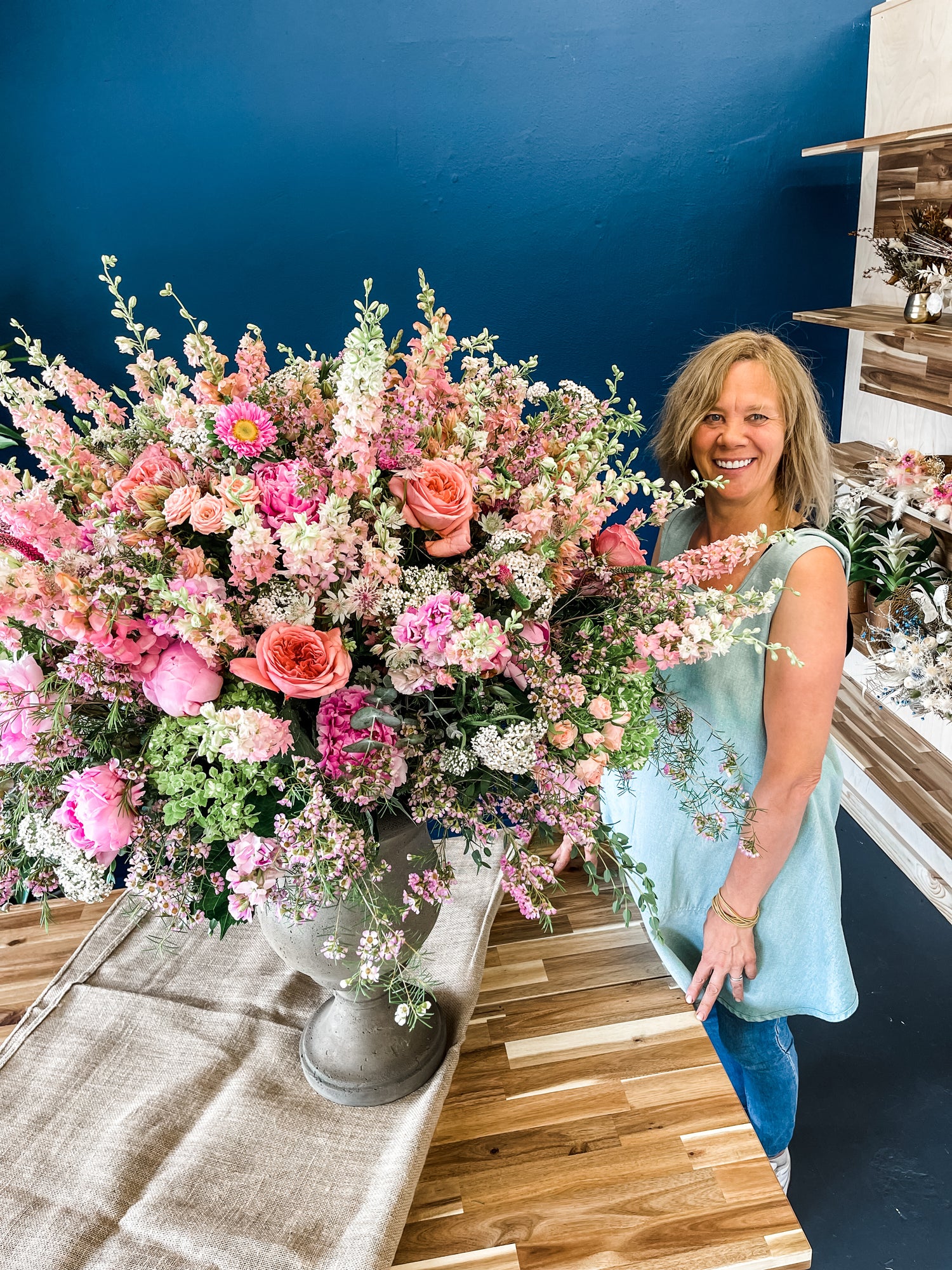 Bespoke Floral Arrangement – Blue Blossoms